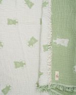 Teddy Gauze Receiving Blanket with Pouch - Image 3