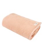 Little Fishies Waffle Blanket – Peach Fuzz - Image 9