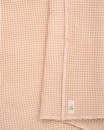 Little Fishies Waffle Blanket – Peach Fuzz - Image 4