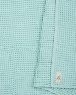 Little Fishies Waffle Blanket – Seafoam - Image 3
