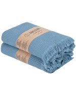 Micro Waffle XL Bath Bundle – 2 Pack -Slate Blue - Image 3