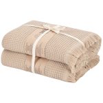 Micro Waffle XL Bath Bundle – 2 Pack -Sand