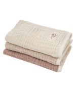 Little Fishies Gauze Burping Cloth Bundle – 3 Pack – Natural / Beige / Warm Taupe - Image 10