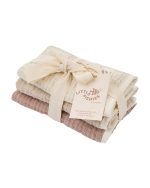 Little Fishies Gauze Burping Cloth Bundle – 3 Pack – Natural / Beige / Warm Taupe - Image 9