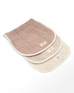 Little Fishies Gauze Burping Cloth Bundle – 3 Pack – Natural / Beige / Warm Taupe - Image 8