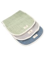 Little Fishies Gauze Burping Cloth Bundle – 3 Pack – Sage / Grey / Navy - Image 8