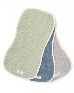 Little Fishies Gauze Burping Cloth Bundle – 3 Pack – Sage / Grey / Navy