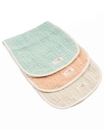 Little Fishies Gauze Burping Cloth Bundle – 3 Pack – Seafoam / Peach Fuzz / Natural - Image 11