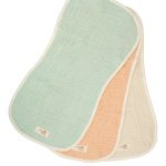 Little Fishies Gauze Burping Cloth Bundle – 3 Pack – Seafoam / Peach Fuzz / Natural