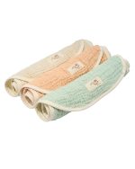 Little Fishies Gauze Burping Cloth Bundle – 3 Pack – Seafoam / Peach Fuzz / Natural - Image 9