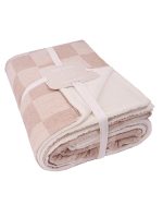 Cloud Checker Plush Blanket – Beige - Image 2