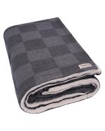 Cloud Checker Plush Blanket – Black - Image 4