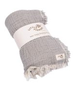 Little Fishies Gauze Receiving Blanket – Grey