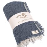 Little Fishies Gauze Receiving Blanket – Navy