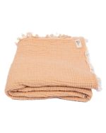 Little Fishies Gauze Receiving Blanket – Peach Fuzz - Image 7
