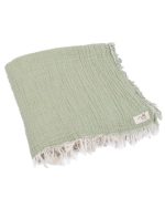 Little Fishies Gauze Receiving Blanket – Sage - Image 9