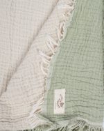 Little Fishies Gauze Receiving Blanket – Sage - Image 6