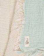 Little Fishies Gauze Receiving Blanket – Seafoam - Image 5