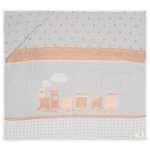 Choo-Choo Train Gauze Hooded Blanket Single