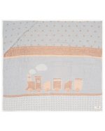 Choo-Choo Train Gauze Hooded Blanket Single