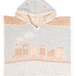 Choo-Choo Train Gauze Hooded Poncho
