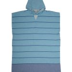 Colorblock Stripe Hooded Poncho – Aqua