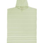 Classic Stripe Hooded Poncho – Celadon Green