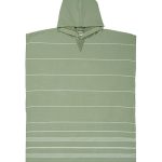Classic Stripe Hooded Poncho – Hedge Green