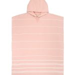 Classic Stripe Hooded Poncho – Misty Rose