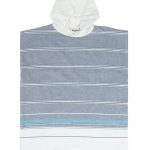 Colorblock Stripe Hooded Poncho Youth – Blue