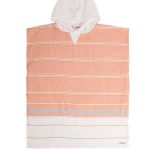 Colorblock Stripe Hooded Poncho Youth – Orange