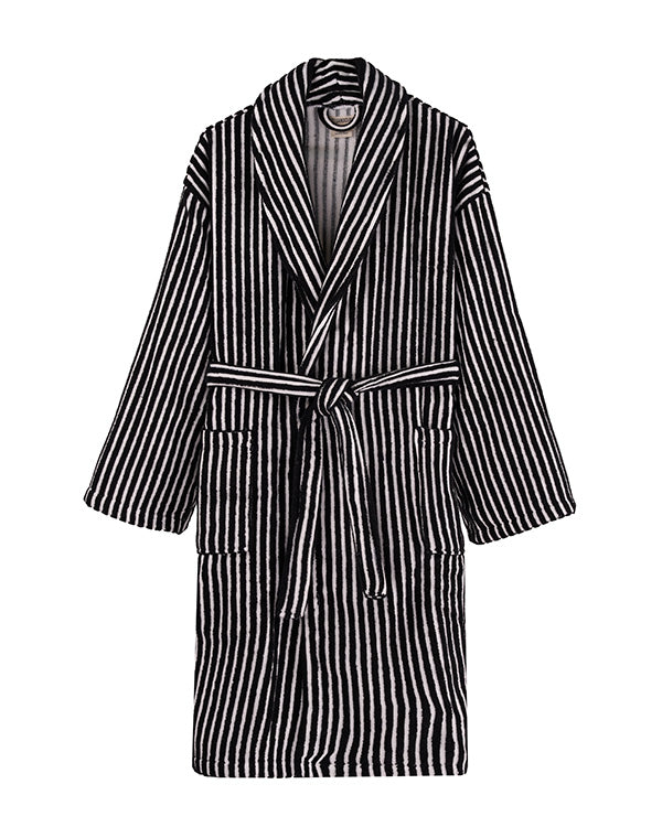 SCS26BRB002BLKSMStripeDotRobe-SM-BlackFront_600x750_0e2c10cc-ad60-4844-be6e-3659bd8e6e0f.jpg Stripe Dot Robe – Black - Image 1