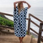 Checker Hooded Poncho