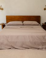 Signature Percale Solid Flat Top Sheet Beige - Image 3