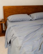 Signature Percale Solid Flat Top Sheet Grey - Image 4