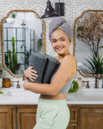 Terra Hair Towel – Grey - Image 3