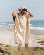 Border Classic Stripe Poncho – Red / Navy - Image 23