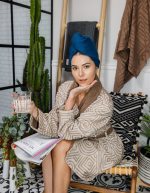 Terra Hair Towel – Navy - Image 3