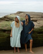 Terra Hooded Poncho – Teal Blue - Image 9